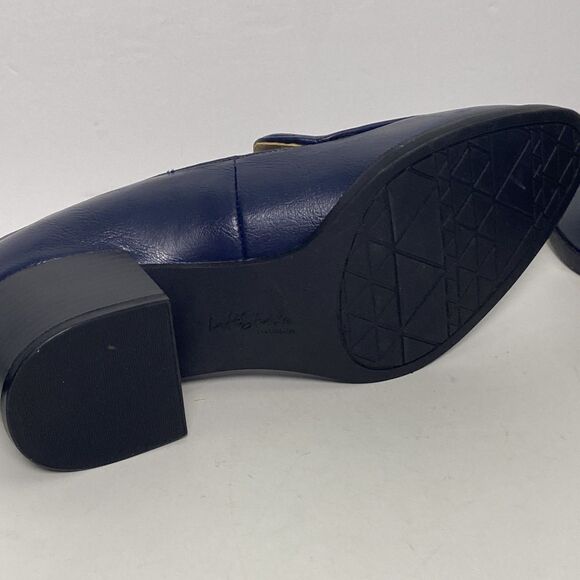 LIFE STRIDE Womens Navy Loafer Devyn Almond Toe Block Heel Slip On Pumps 9W - Picture 8 of 8